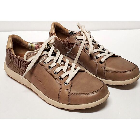 Cobb Hill Amalie Comfort Shoes WOM US11 CH9548 Taupe Leather Lace Up Sneakers - Picture 11 of 16